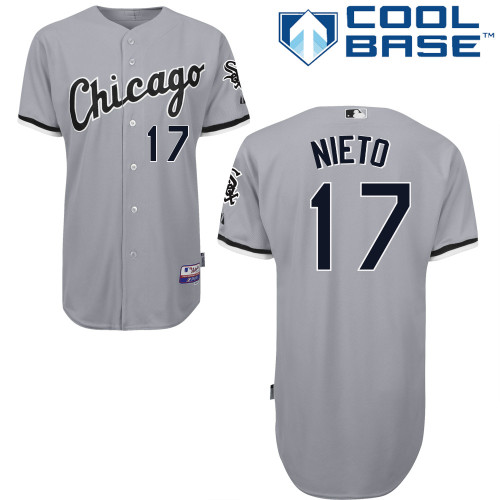 Adrian Nieto #17 MLB Jersey-Chicago White Sox Men's Authentic Road Gray Cool Base Baseball Jersey